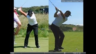 Jon Rahm golf swing  Long Iron faceon amp downtheline July 2017 [upl. by Farrel]