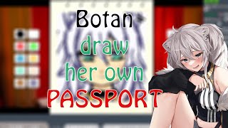 Botan draw her own PASSPORT and then LAUGH LIKE CRAZY Daily Dose of some Cute Lion Laugh Noises [upl. by Strephonn]