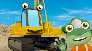 Excavator Song  Construction Vehicles For Kids  Kids Songs  Geckos Garage [upl. by Enirolf655]