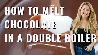 How To Temper Melt Chocolate Double Boiler Method [upl. by Evelinn527]