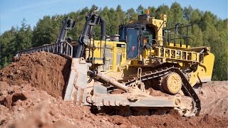 Cat D11T Dozer Ripping and Pushing Gravel [upl. by Marlo]