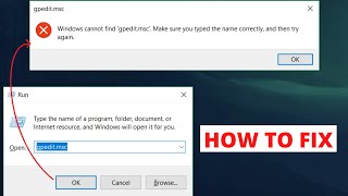 Windows cannot find GPEDITMSC  HOW TO FIX [upl. by Mook]