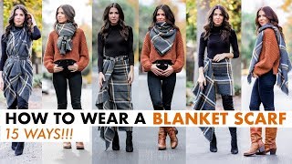 How To Wear a BLANKET SCARF 15 Ways By Orly Shani [upl. by Kano]