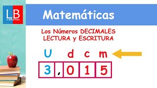 Los Números DECIMALES LECTURA y ESCRITURA ✔👩‍🏫 PRIMARIA [upl. by Sisco554]