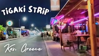 Evening Walk Tigaki Strip in Kos Greece [upl. by Reckford]