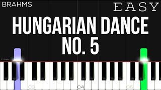 Brahms  Hungarian Dance No 5  EASY Piano Tutorial [upl. by Berriman]