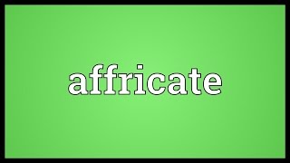 Affricate Meaning [upl. by Huoh]