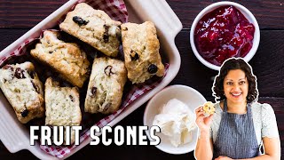 English Buttermilk Dried Fruit Scones Easy and Eggless [upl. by Hayse262]