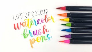 Watercolor brush pen review for watercolor lettering  from Life of Colour [upl. by Domeniga]