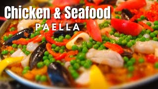 CHICKEN AND SEAFOOD PAELLA RECIPE [upl. by Eleanore]