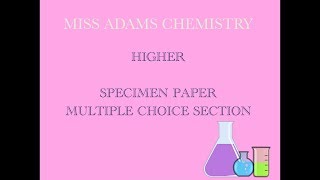 Higher Specimen Paper Multiple Choice Section [upl. by Alled]