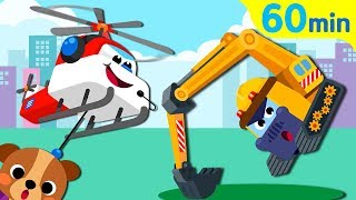 Kids Song Collection  Excavator Helicopter  Sing Along with TidiKids [upl. by Yllen667]