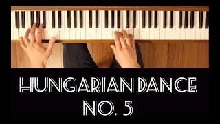 Hungarian Dance No 5 Classical Late Easy Piano Tutorial [upl. by Onaivlis502]