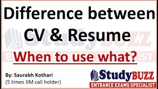 Difference between CV amp resume When to use what [upl. by Rains]