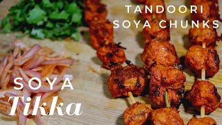 Soya Tikka Recipe  Tandoori Soya Chunks  How to make Meal Maker Tikka [upl. by Oknuj]