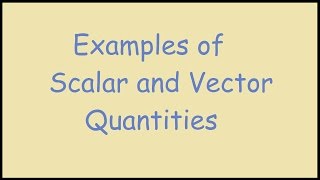 Examples of Scalar and Vector Quantities [upl. by Steinway]