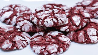 How to Make Red Velvet Cake Mix Crinkle Cookies [upl. by Keynes]