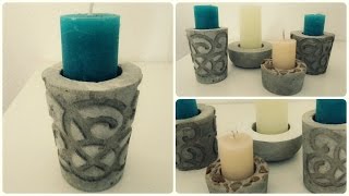 Kerzenhalter aus Beton 2  DIY  Concrete Candle Holder eng sub [upl. by Eldwun]