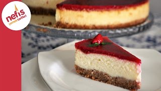 Frambuazlı Cheesecake Tarifi  Meyve Soslu Cheesecake  Nefis Yemek Tarifleri [upl. by Palgrave]