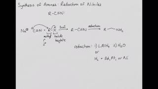 Synthesis of Amines Reduction of Nitriles [upl. by Postman]