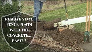 Remove Vinyl Fence Posts WITH Concrete SUPER EASY [upl. by Loveridge898]