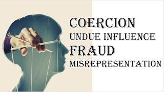 Coercion Undue Influence Fraud Misrepresentation  Indian Contract Act 1872  Law Guru [upl. by Wieren222]