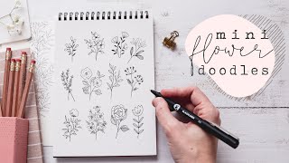 Mini Floral Doodles  Learn To Draw Simple Flowers [upl. by Yelrahs382]