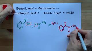 Benzoic Acid  Methylamine   Amide Reaction [upl. by Cosetta]