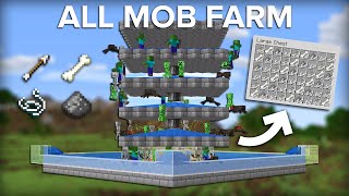 Minecraft All Mob Farm  10000 Items Per Hour  Easy Build [upl. by Uhthna]