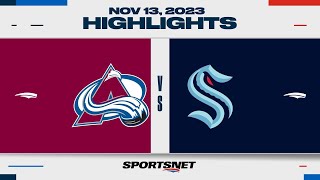 NHL Highlights  Avalanche vs Kraken  November 13 2023 [upl. by Anitteb220]