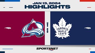 NHL Highlights  Avalanche vs Maple Leafs  January 13 2024 [upl. by Freddi312]