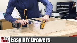 Easy DIY Drawers with Pocket Screws  How to Make [upl. by Platon]