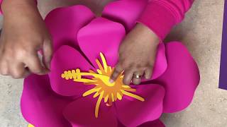 How to Easily Make Paper Flower Template 101Hibiscus [upl. by Levona]