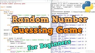 Random Number Guessing Game  Python Beginners [upl. by Enoyrt]