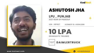 Ashutosh Jha  Daimler Truck  10 LPA [upl. by Poree]