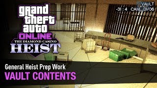 GTA Online The Diamond Casino Heist  Heist Prep Vault Contents [upl. by Ecirtemed]