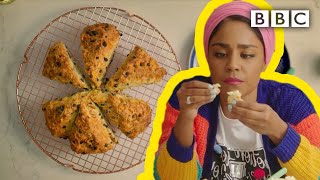 Nadiyas noyeast fruity Soda Bread recipe with homemade butter  BBC [upl. by Mun884]