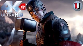 Captain America Lifts Thors Hammer  Avengers Endgame  Iron Man amp Thor vs Thanos MOVIE CLIP 4K [upl. by Learrsi871]