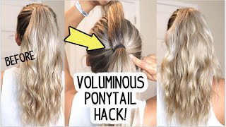 1 MINUTE PERFECT PONYTAIL HACK Lots of Volume [upl. by Haag]