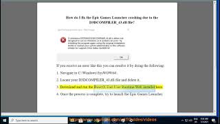 Fix EpicGamesLauncherexe  Bad Image D3DCOMPILER43dll Error on Windows 1087 2023 updated [upl. by Ysle]