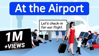 Airport Conversation in English 🛩 Learn through conversation [upl. by Bax]