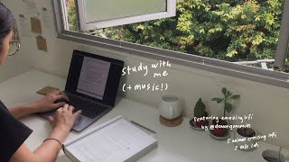 1 hour study with me with lofi background music 🍃 [upl. by Noicpecnoc]