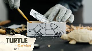 Easy Whittling  Turtle Wood Carving Part 1 [upl. by Oirtemed335]