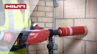 HOW TO use Hilti DD 150 coring tool for handheld dry drilling in masonry [upl. by Yrro]