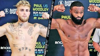 JAKE PAUL VS TYRON WOODLEY FULL WEIGH IN  BOTH RIPPED AND READY TO GO AHEAD OF FIGHT [upl. by Paulson]