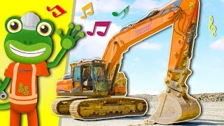 Excavator Song With Gecko  Diggers For Children  Geckos Real Vehicles [upl. by Bannon]