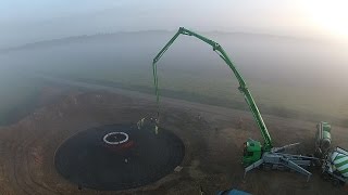 Construction Of A Wind Turbine Foundation Filmed From A Drone [upl. by Neras738]