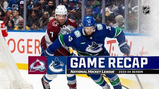 Avalanche  Canucks 313  NHL Highlights 2024 [upl. by Raymonds]