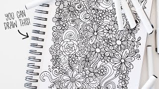 HOW TO DRAW Easy Flower Doodles Banners amp Patterns [upl. by Anawed]