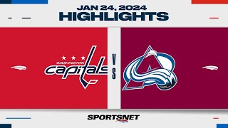 NHL Highlights  Capitals vs Avalanche  January 24 2024 [upl. by Kimble]